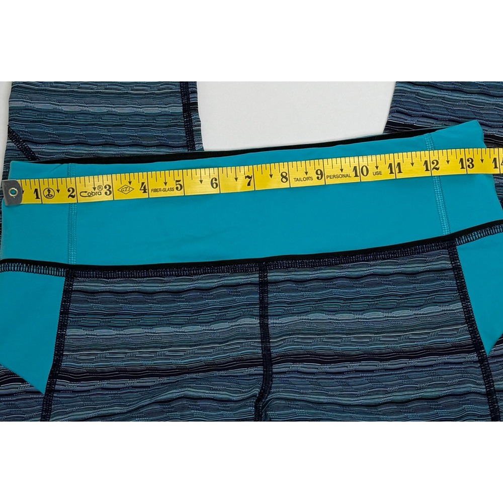 Lululemon Speed Up Crop Leggings Size 6 Blue Space Dye Running Yoga Pockets - Picture 5 of 12